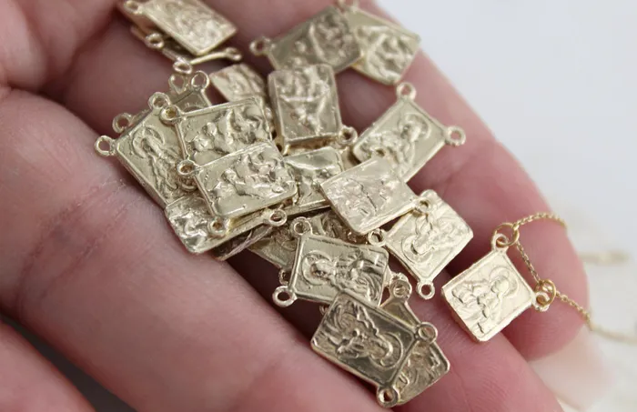 Necklaces 14k Gold Scapular Necklace TheLittleCatholic