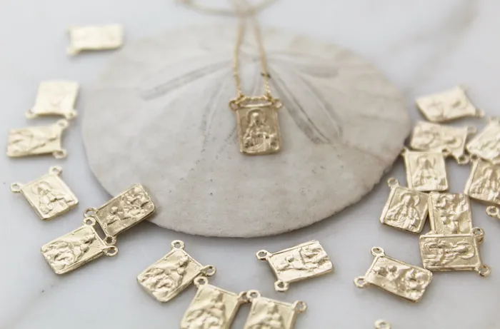 Necklaces 14k Gold Scapular Necklace TheLittleCatholic