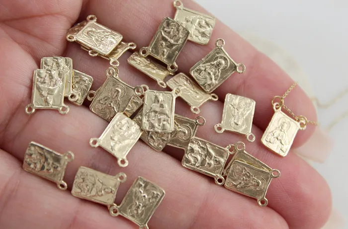 Necklaces 14k Gold Scapular Necklace TheLittleCatholic