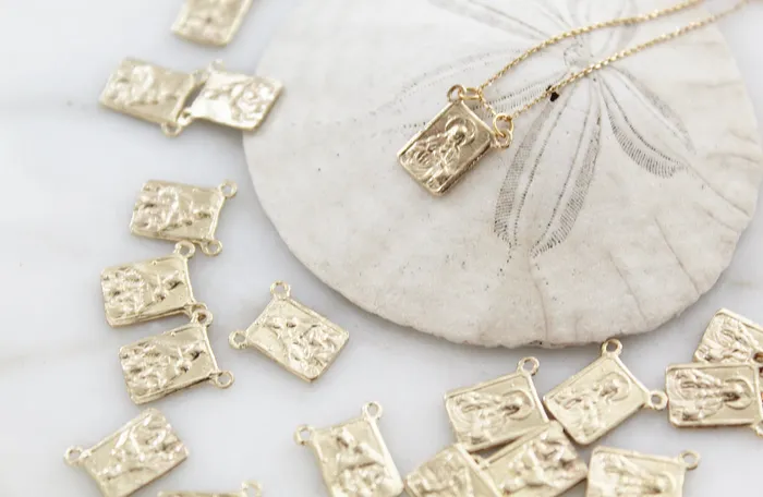 Necklaces 14k Gold Scapular Necklace TheLittleCatholic