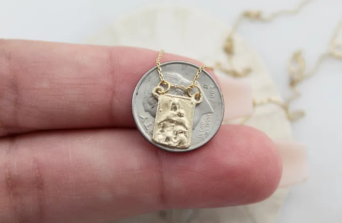 Necklaces 14k Gold Scapular Necklace TheLittleCatholic