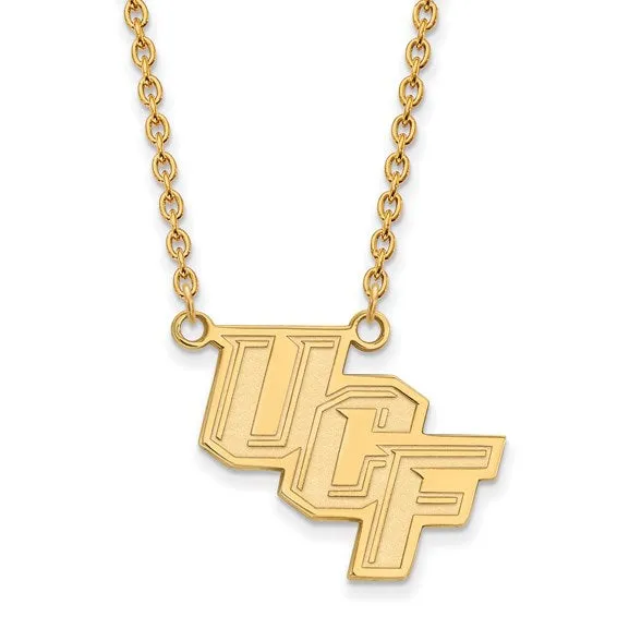 Necklaces International Diamond Center 10k Gold LogoArt University of Central Florida UCF Large Pendant 18 inch Necklace