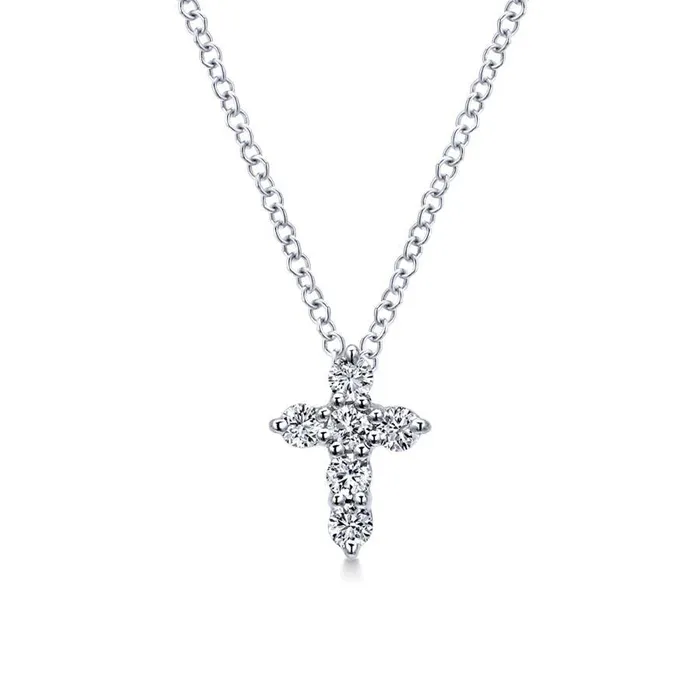 Necklaces International Diamond Center Gabriel Co Faith White Gold Necklace 024 CTW Necklaces International Diamond Center Gabriel Co Faith White Gold Necklace 024 CTW