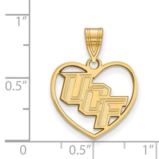 Necklaces International Diamond Center Sterling Silver Goldplated LogoArt University of Central Florida UCF Heart Pendant Necklaces International Diamond Center Sterling Silver Goldplated LogoArt University of Central Florida UCF Heart Pendant