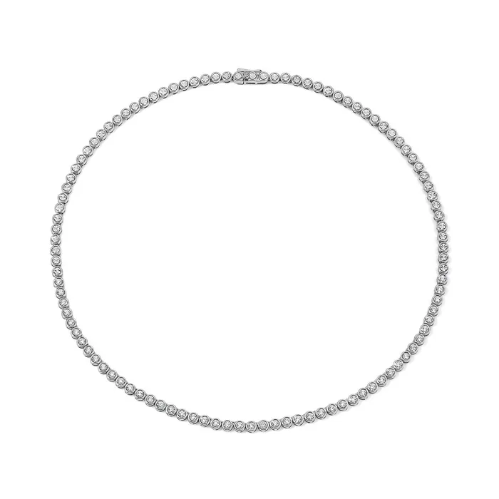 Necklaces SG Fine Straight Line Illusion Halfway Tennis Necklace