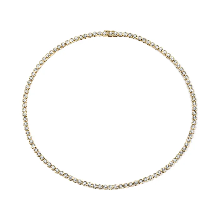 Necklaces SG Fine Straight Line Illusion Halfway Tennis Necklace