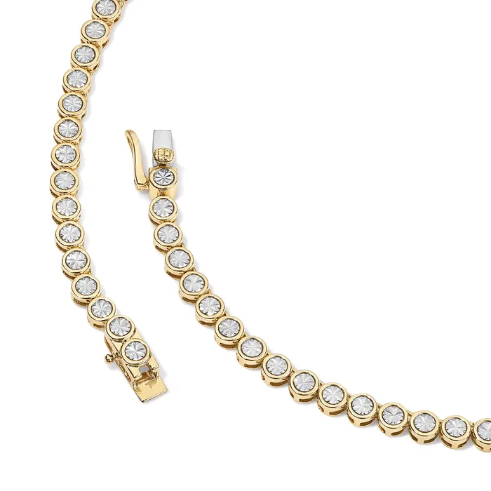 Necklaces SG Fine Straight Line Illusion Halfway Tennis Necklace