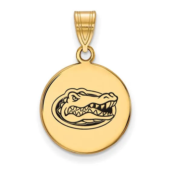 Necklaces Shop IDC estore Sterling Silver Goldplated LogoArt University of Florida Gator Medium Enameled Disc Pendant Necklaces Shop IDC estore Sterling Silver Goldplated LogoArt University of Florida Gator Medium Enameled Disc Pendant