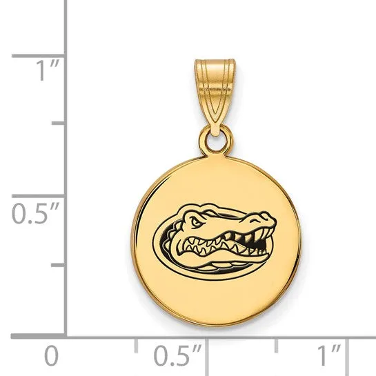 Necklaces Shop IDC estore Sterling Silver Goldplated LogoArt University of Florida Gator Medium Enameled Disc Pendant Necklaces Shop IDC estore Sterling Silver Goldplated LogoArt University of Florida Gator Medium Enameled Disc Pendant
