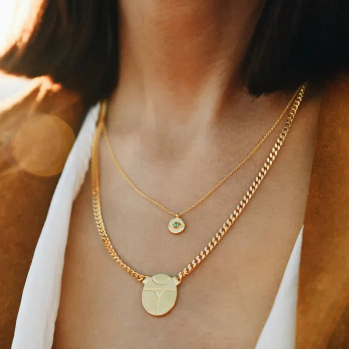 Necklaces Sierra Winter Jewelry Evil Eye Necklace Emerald