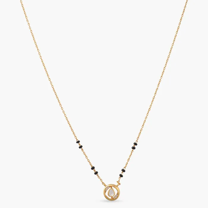 Necklaces SILVER Circle of Charm Moissanite Silver Mangalsutra Necklace