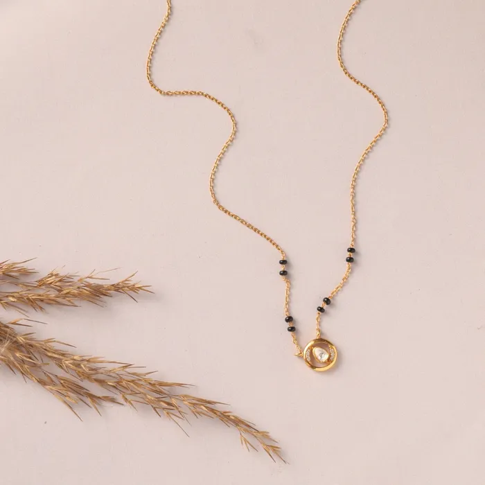 Necklaces SILVER Circle of Charm Moissanite Silver Mangalsutra Necklace