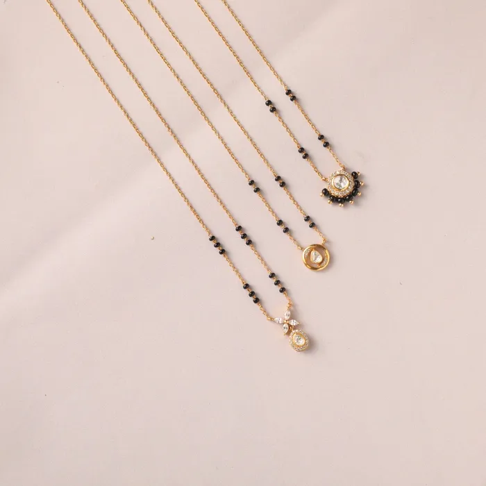 Necklaces SILVER Circle of Charm Moissanite Silver Mangalsutra Necklace