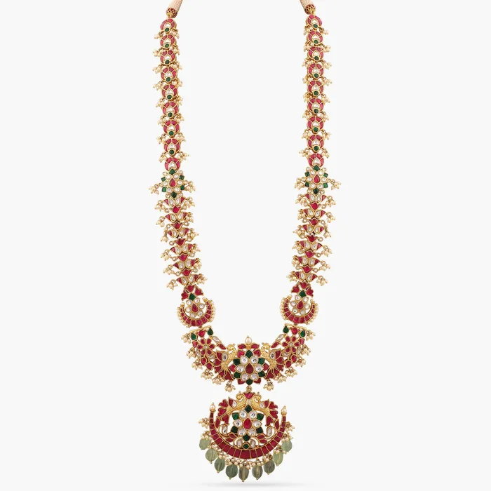 Necklaces SILVER Shambhavi Kempu Jadau Silver Long Necklace