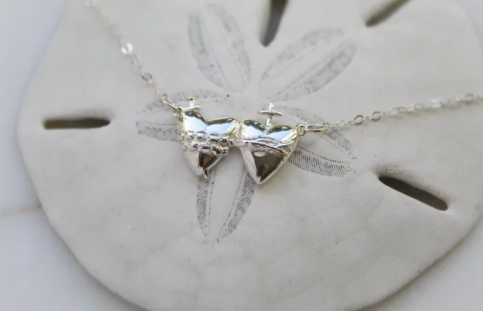 Necklaces TheLittleCatholic Holy Hearts Sacred Heart and Immaculate Heart Necklace in Sterling Silver