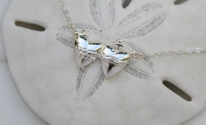 Necklaces TheLittleCatholic Holy Hearts Sacred Heart and Immaculate Heart Necklace in Sterling Silver