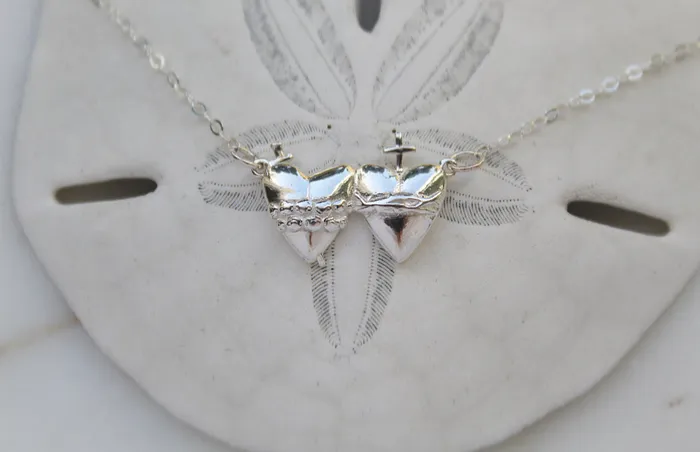 Necklaces TheLittleCatholic Holy Hearts Sacred Heart and Immaculate Heart Necklace in Sterling Silver