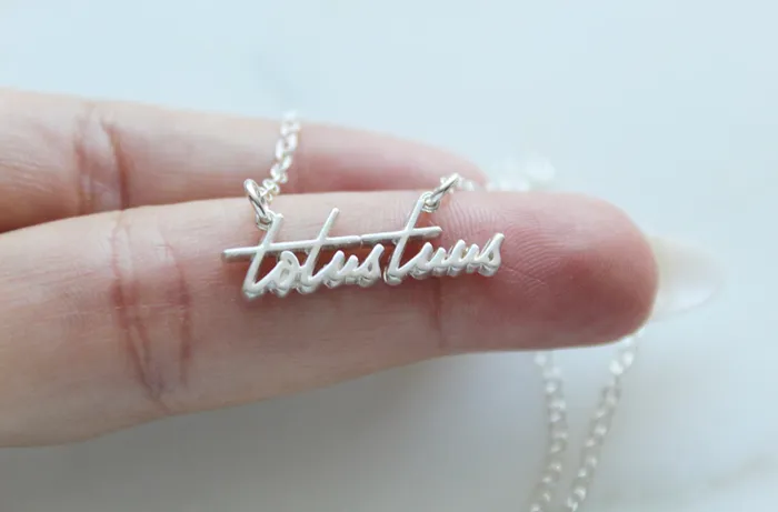Necklaces TheLittleCatholic Totus Tuus Necklace in 925 Sterling Silver