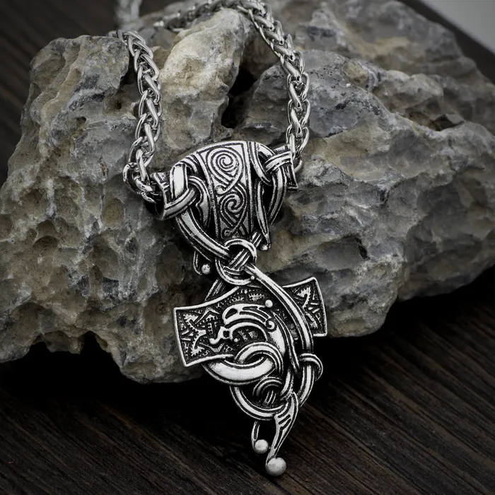 Necklaces Valhalla Vikings Thor Hammer Necklace Jormungandr