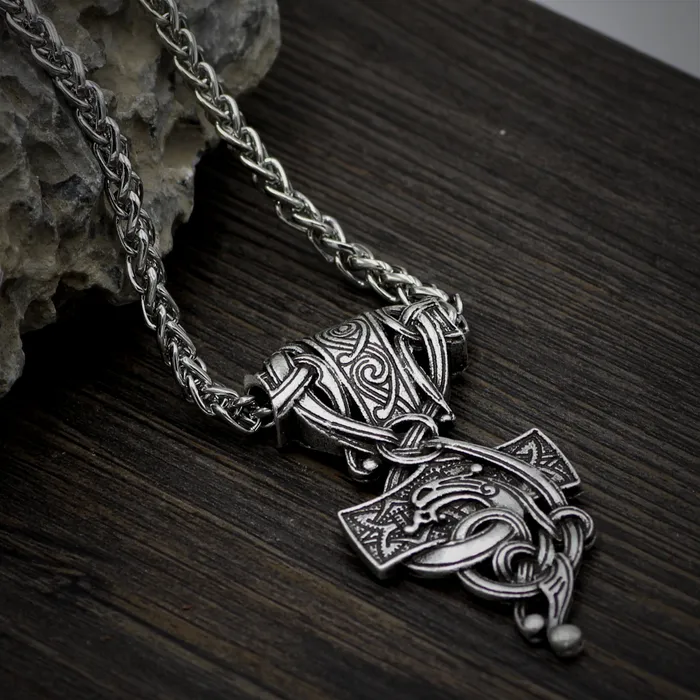 Necklaces Valhalla Vikings Thor Hammer Necklace Jormungandr