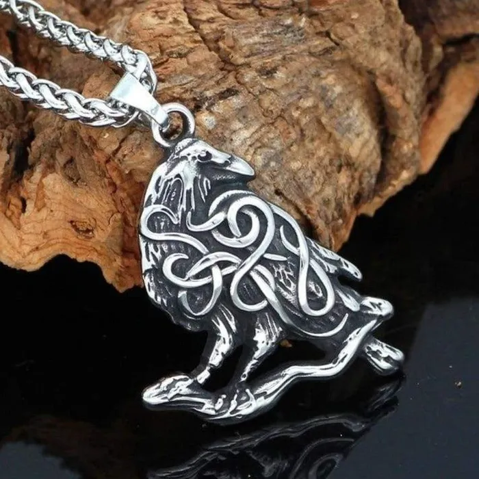 Necklaces Viking Necklace Knotted Raven Valhalla Vikings