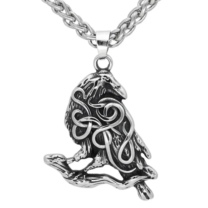 Necklaces Viking Necklace Knotted Raven Valhalla Vikings