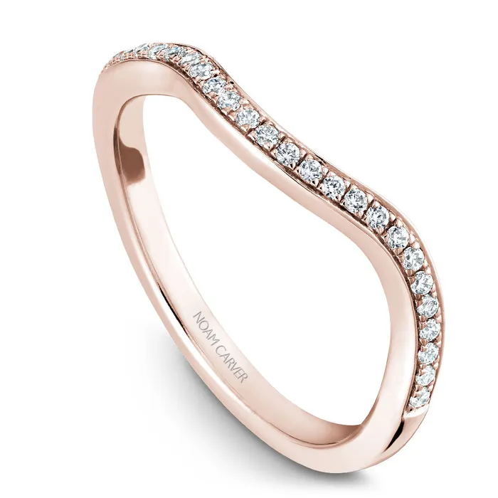 Noam Carver Rose Gold Square Halo Diamond Engagement Ring Setting 026 CTW International Diamond Center Rings