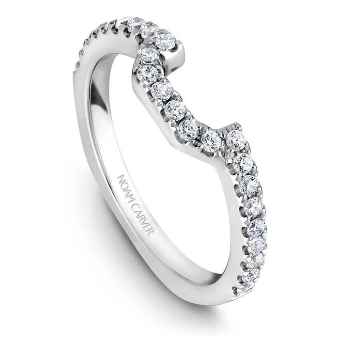 Noam Carver White Gold Diamond Engagement Ring Setting with Emerald Center Stone and Halo 055 CTW International Diamond Center Rings