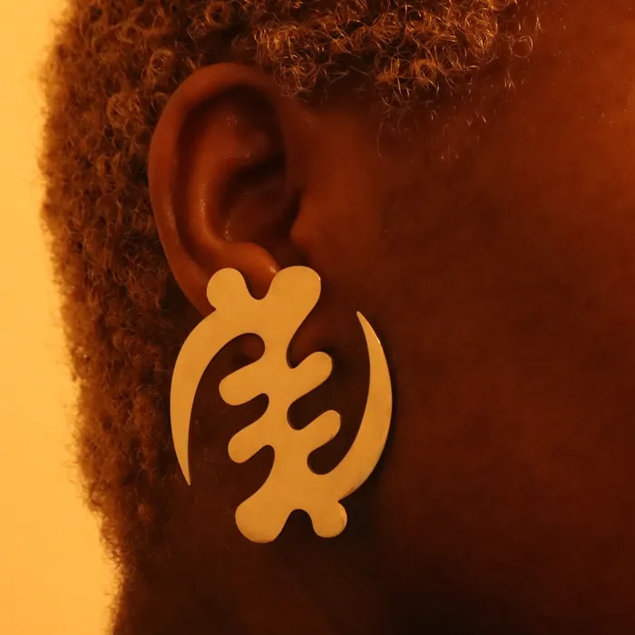 Omolola Jewellery Earrings Adinkra statement stud 18ct goldplated tarnish resistant earrings Omolola Jewellery Earrings Adinkra statement stud 18ct goldplated tarnish resistant earrings