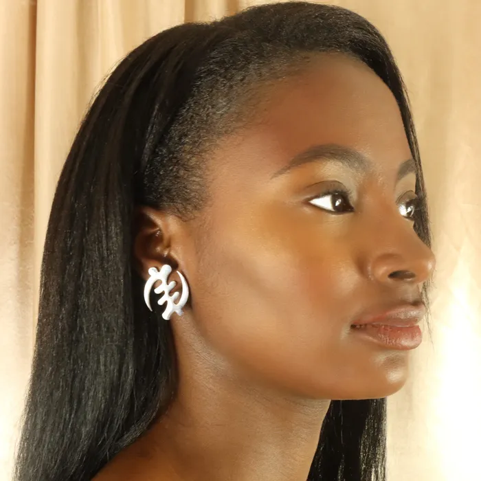 Omolola Jewellery Earrings Adinkra statement stud 18ct goldplated tarnish resistant earrings