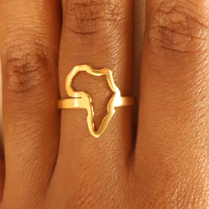Omolola Jewellery Rings Africa 18ct goldplated on Stainless steel Ring