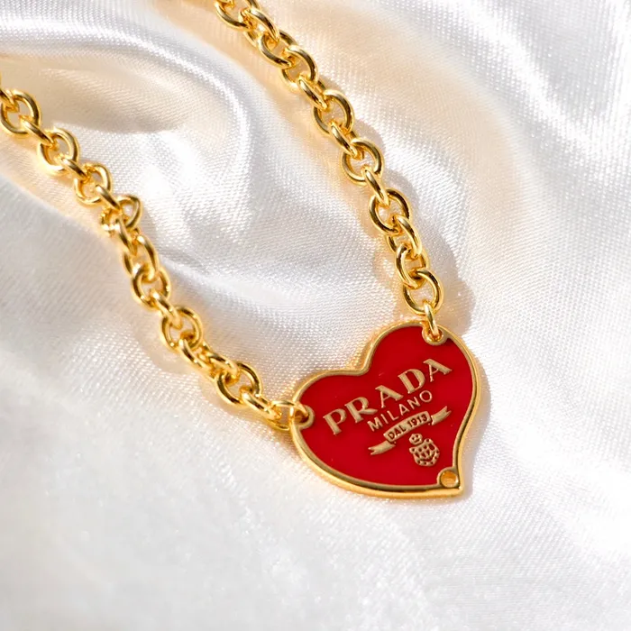 Prada Red Heart Necklace Reluxe Vintage Necklaces