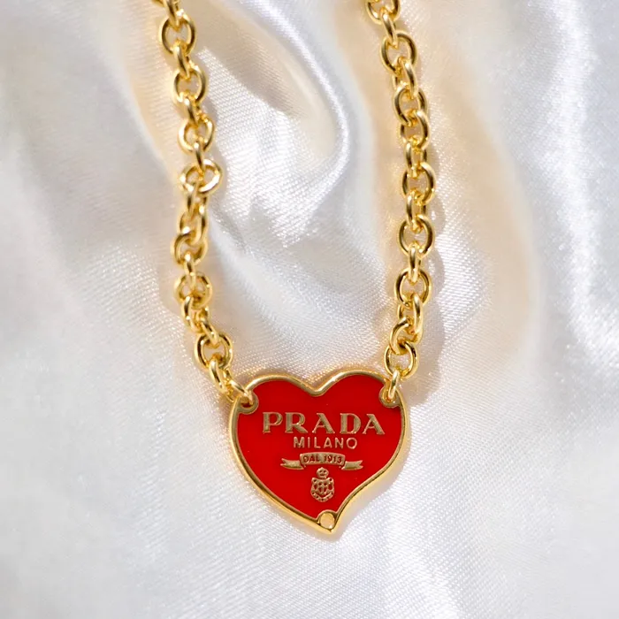 Prada Red Heart Necklace Reluxe Vintage Necklaces