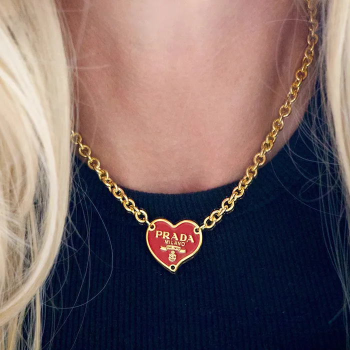 Prada Red Heart Necklace Reluxe Vintage Necklaces