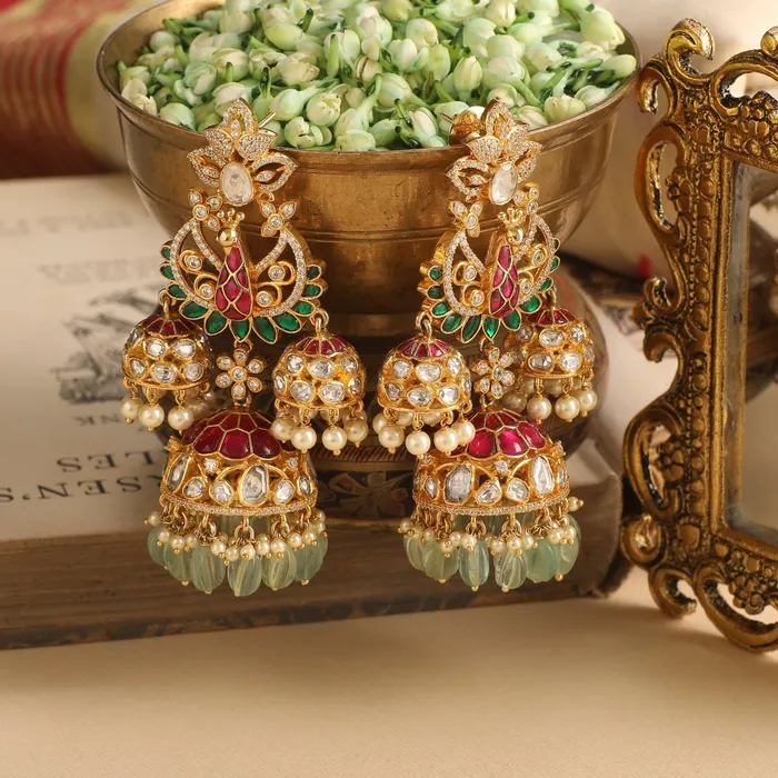 Rasika Mayur Moissanite Silver Jhumkis SILVER Rings