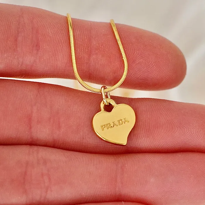 Reluxe Vintage Necklaces Prada Gold Heart Necklace