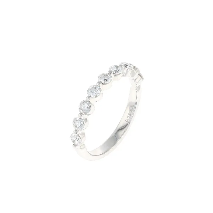 Rings 14K White Gold Pave Diamond Band 075CTW International Diamond Center