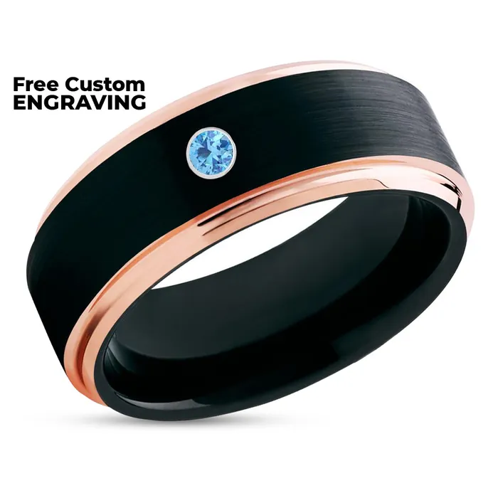 Rings Clean Casting Jewelry Black Tungsten Ring Rose Gold Wedding Ring Black Wedding Ring Mans Ring Band
