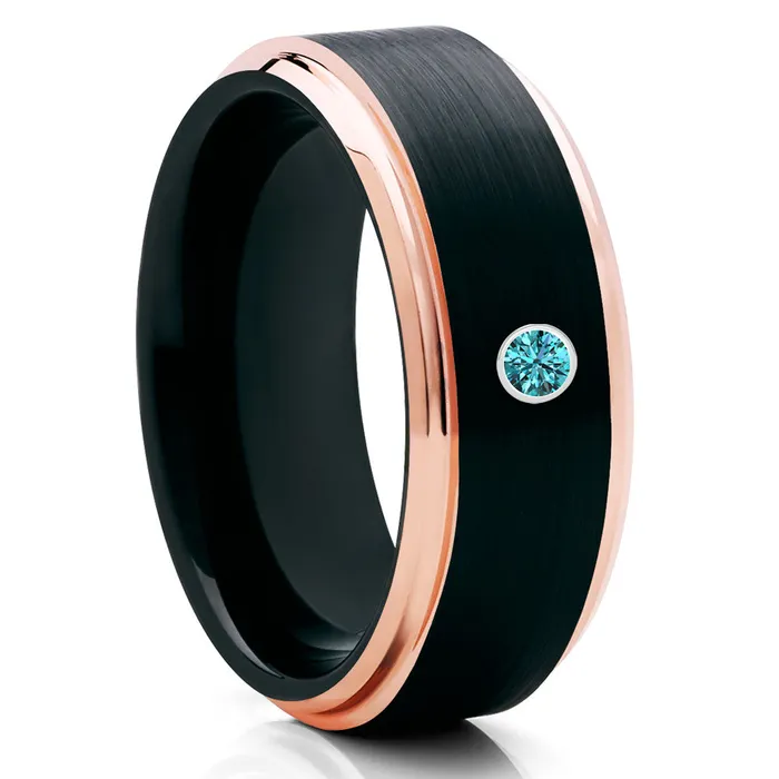 Rings Clean Casting Jewelry Black Tungsten Ring Rose Gold Wedding Ring Black Wedding Ring Mans Ring Band