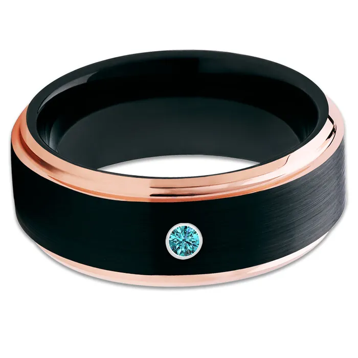 Rings Clean Casting Jewelry Black Tungsten Ring Rose Gold Wedding Ring Black Wedding Ring Mans Ring Band