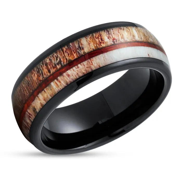 Rings Clean Casting Jewelry Black Wedding Ring Deer Antler Wedding Ring Tungsten Ring Black Wedding Band Rings Clean Casting Jewelry Black Wedding Ring Deer Antler Wedding Ring Tungsten Ring Black Wedding Band