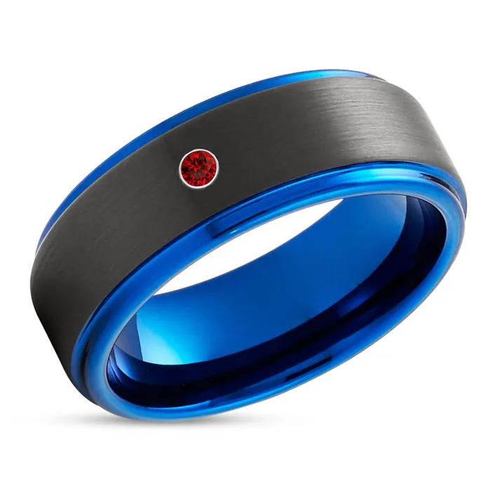 Rings Clean Casting Jewelry Blue Wedding Ring Black Tungsten Wedding Ring Ruby Wedding Band Mans Ring Rings Clean Casting Jewelry Blue Wedding Ring Black Tungsten Wedding Ring Ruby Wedding Band Mans Ring