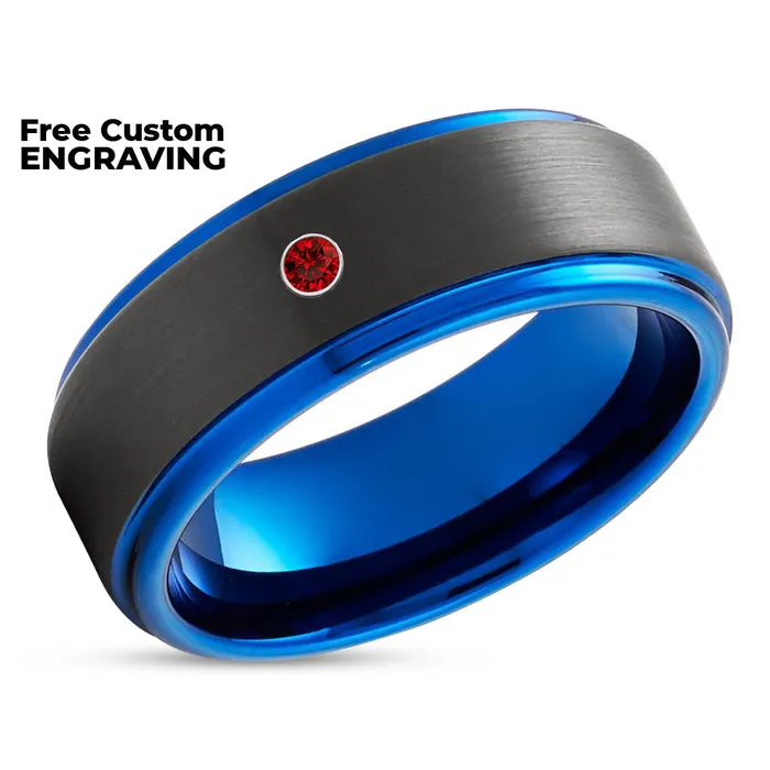 Rings Clean Casting Jewelry Blue Wedding Ring Black Tungsten Wedding Ring Ruby Wedding Band Mans Ring