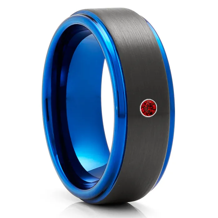 Rings Clean Casting Jewelry Blue Wedding Ring Black Tungsten Wedding Ring Ruby Wedding Band Mans Ring