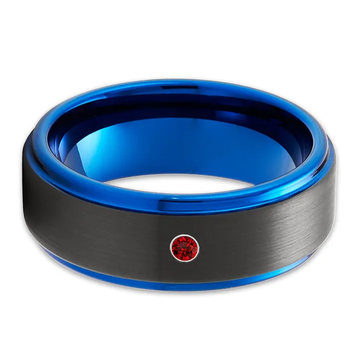 Rings Clean Casting Jewelry Blue Wedding Ring Black Tungsten Wedding Ring Ruby Wedding Band Mans Ring