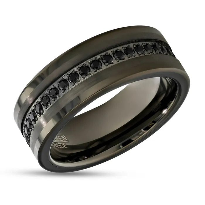 Rings Clean Casting Jewelry Gunmetal Wedding Ring Black Diamond Ring Tungsten Carbide Ring Engagement Ring 8mm Rings Clean Casting Jewelry Gunmetal Wedding Ring Black Diamond Ring Tungsten Carbide Ring Engagement Ring 8mm