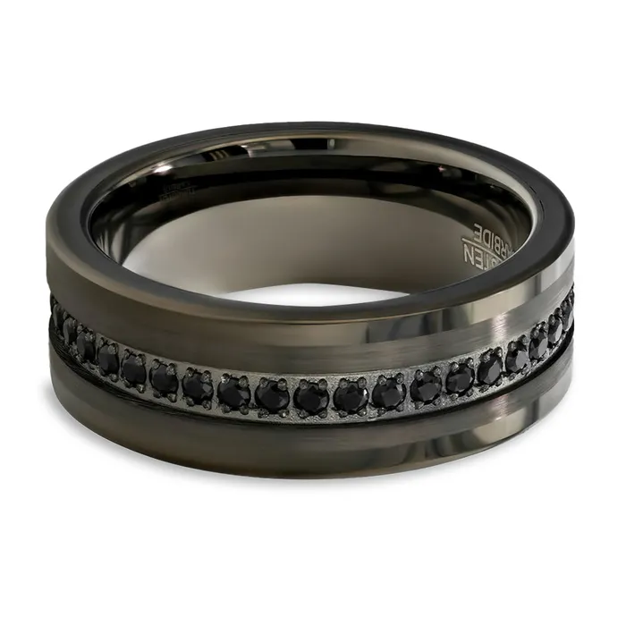 Rings Clean Casting Jewelry Gunmetal Wedding Ring Black Diamond Ring Tungsten Carbide Ring Engagement Ring 8mm