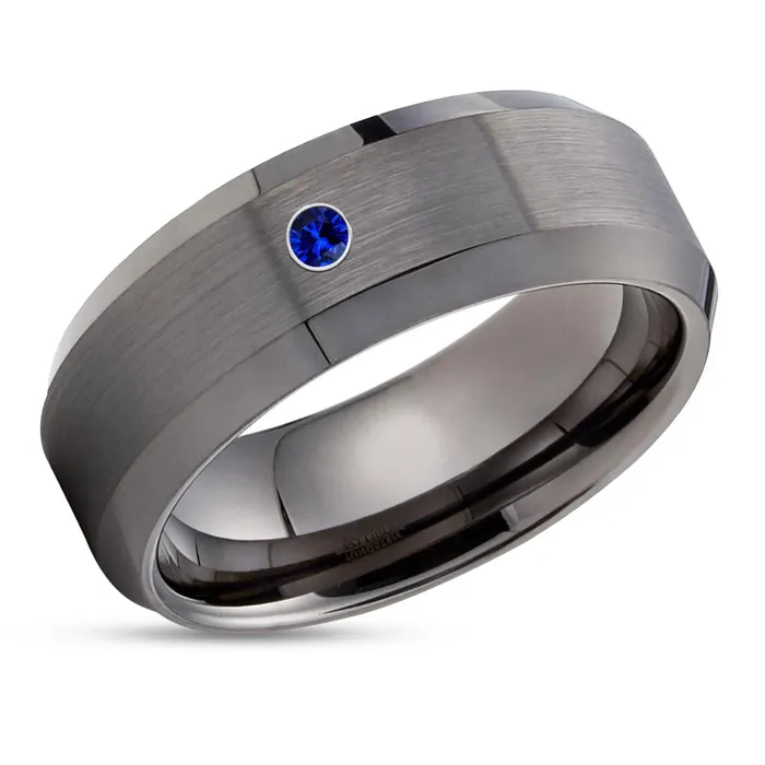 Rings Clean Casting Jewelry Gunmetal Wedding Ring Blue Sapphire Ring Gunmetal Wedding Band Engagement Ring Rings Clean Casting Jewelry Gunmetal Wedding Ring Blue Sapphire Ring Gunmetal Wedding Band Engagement Ring