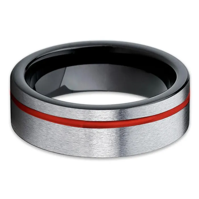 Rings Clean Casting Jewelry Red Wedding Band Red Tungsten Ring Black Wedding Ring Tungsten Wedding Ring