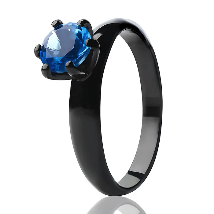 Rings Clean Casting Jewelry Solitaire Wedding Ring CZ Wedding Ring Black Wedding Ring Solitaire Ring Aquamarine